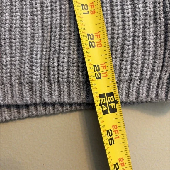 525 America Gray Ribbed Crewneck Women's Cozy Quiet Luxury Minimalist Sweater L - Picture 10 of 11